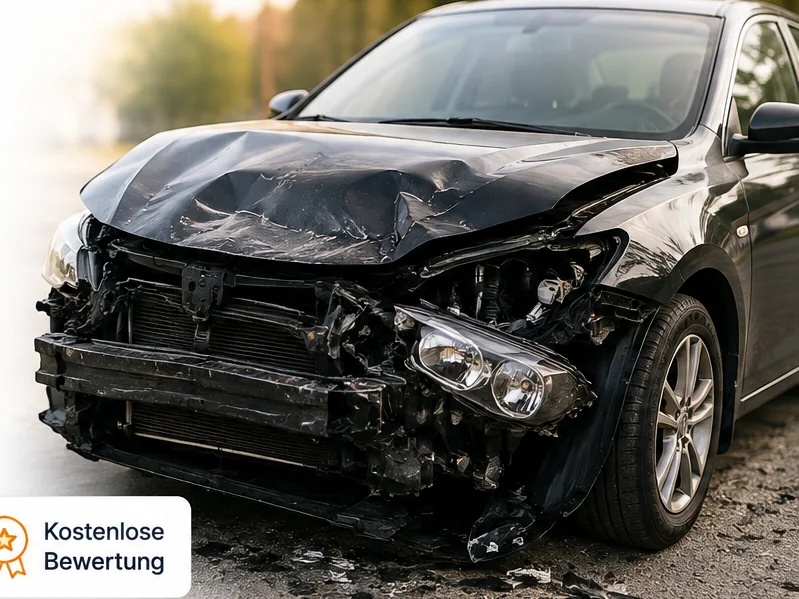 Beschädigter Unfallwagen mit starkem Frontschaden